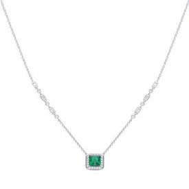 Art Deco style Emerald CZ pave necklace