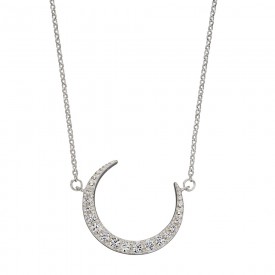 CZ crescent moon necklace