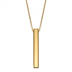 Yellow gold plated vertical bar necklace
