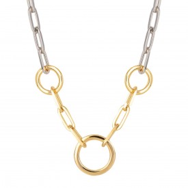 Mix Chain Necklace  Yellow Gold Plate