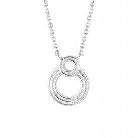 Double Circle Ridged Necklace