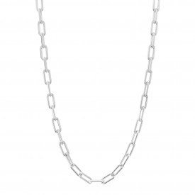 Plain Link Chain Necklace with charm carrier