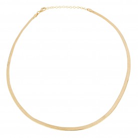 Gold Plated flat herringbone 40+6cm Necklace
