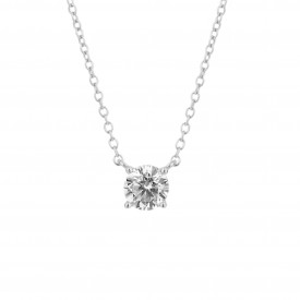DF CZ 5.5mm 4 Claws Solitaire Necklace