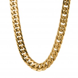 Gold Plated SS Curb 56cm Necklace 