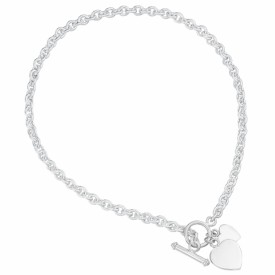 Heart Tag t-bar necklace - 46cm