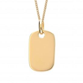 Rounded rectangle engravable tag gold plate