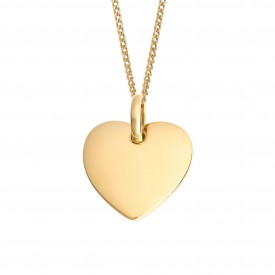 Heart engravable tag gold plate