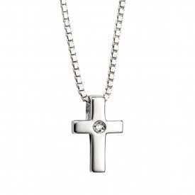 D for diamond Diamond Cross pendant