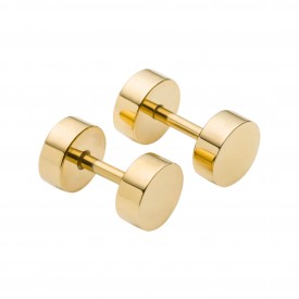 Plain Round Stud Earrings With Yellow Gold Plating Fred Bennett