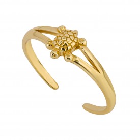 Gold Plated Turtle Toe Ring
