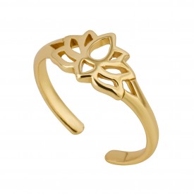 Gold Plated Lotus Blossom Toe Ring