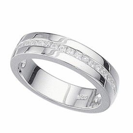 cubic zirconia 1/2 channel set graduated band ring