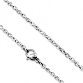 Stainless Steel Lobster Claw Clasp Flat Oval Link Chain