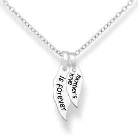 Sterling silver message pendant " mother's love is forever"