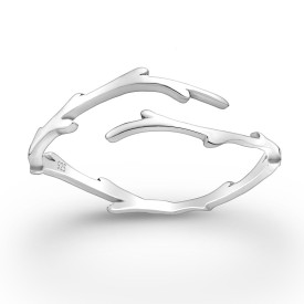 Sterling Silver Oxidized Branch Adjustable Ring