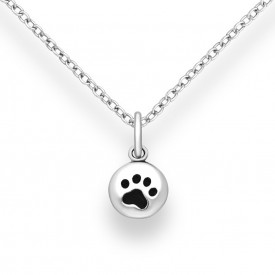 Sterling Silver Oxidized Paw Pendant