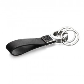 Black leather key tag