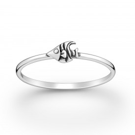25 Sterling Silver Oxidized Angelfish Ring