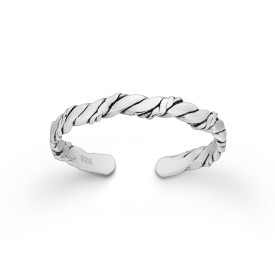 925 Sterling Silver Adjustable Oxidized Toe Ring