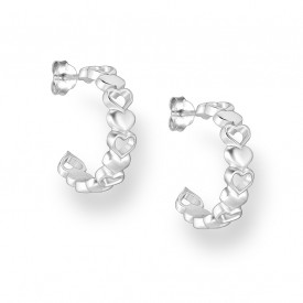 925 Sterling Silver Heart Push-Back Earrings