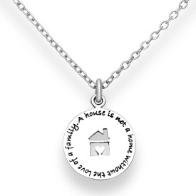 925 Sterling Silver Home & Message Pendant