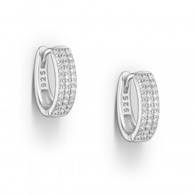 925 Sterling Silver Hoop Earrings with CZ