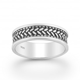 925 Sterling Silver Oxidized Band Ring