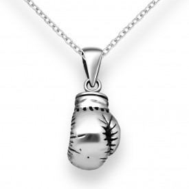 925 Sterling Silver Oxidized Boxing Gloves Pendant