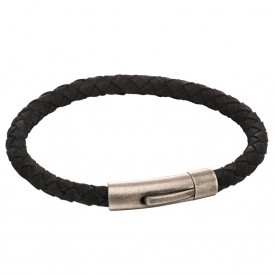 BLACK SUADE ANTIQUE SILVER CLASP