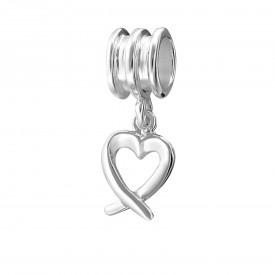 Silver Hanging Heart Bead