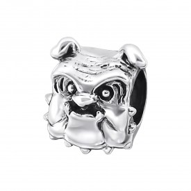 Silver Dog Bead