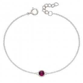 Birthstone Bracelet With Swarovski Crystal February - amethyst
