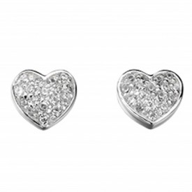 Pave heart stud earring