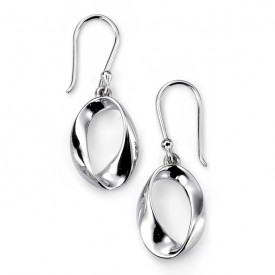 Oval open twist earring