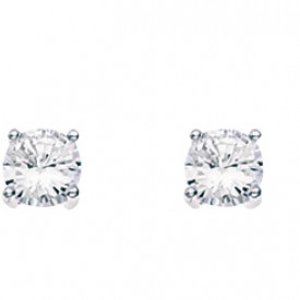 Medium cubic zirconia round stud earring