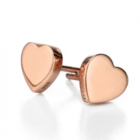 FS rose gold heart studs