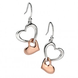 FS rose gold & silver multi heart earrings