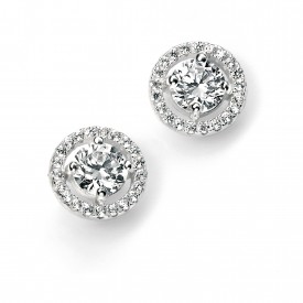 E4909C CLR CZ Round Pave Stud EARRNG