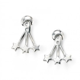 Crescent moon and stars earrings