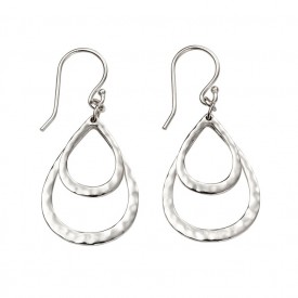 Hammered double teardrop earrings