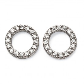 Open disc pave earrings