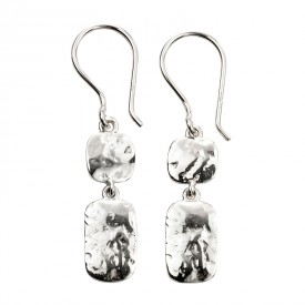 Double drop hammered earrings