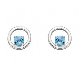 Semi precious blue topaz stud earring