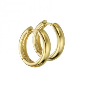 Gold plated medium hoop earrings