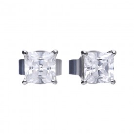princess cut CZ stud earrings