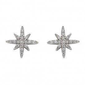 Pave starburst earring studs