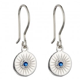 Hook earring with diamond cut sapphire crystal disc ?