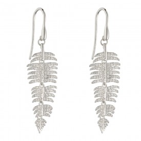 Palm Leaf Drop earring w/ CZ