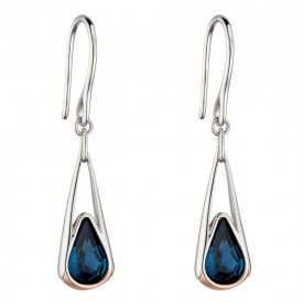 Elongated Drop Preciosa Montana w/ Rose gold plate Earring